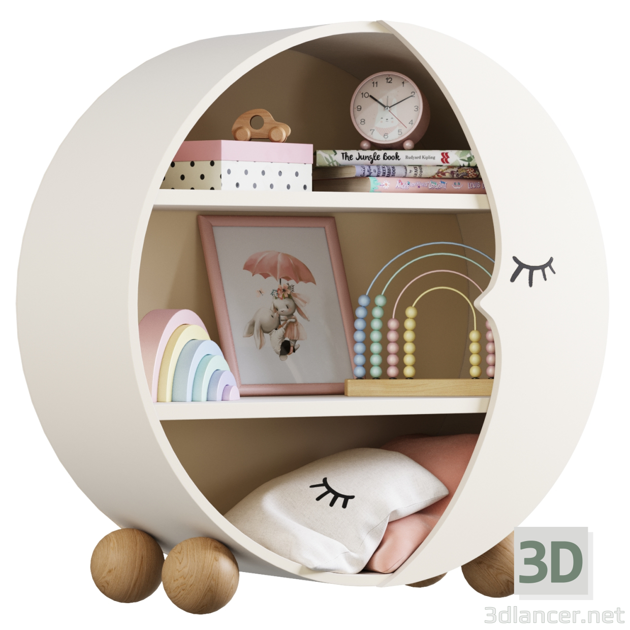 3d Decor for children's room Moon model buy - render