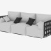 3D Modell Dreifach-Sofa-Geflecht - Vorschau