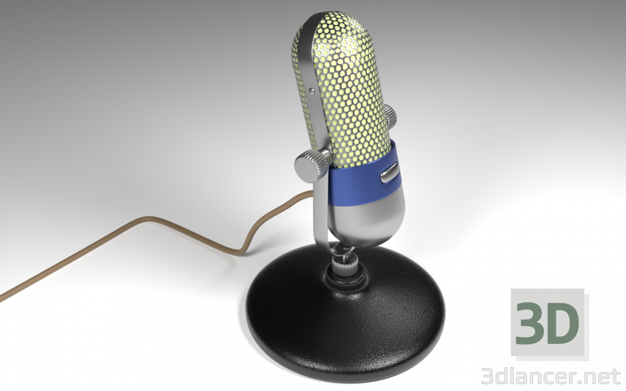 3D Modell Vintage Mikrofon - Vorschau