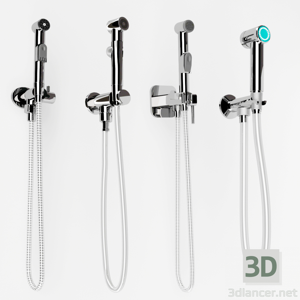 modello 3D di Collezione doccia igienica comprare - rendering