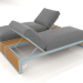 3d model Cama doble para relajarse con estructura de aluminio de madera artificial (gris azul) - vista previa