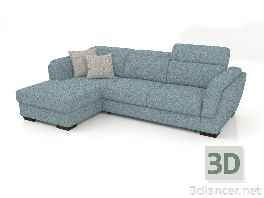 modello 3D Divano Kelly con pouf (Beretta 14) - anteprima