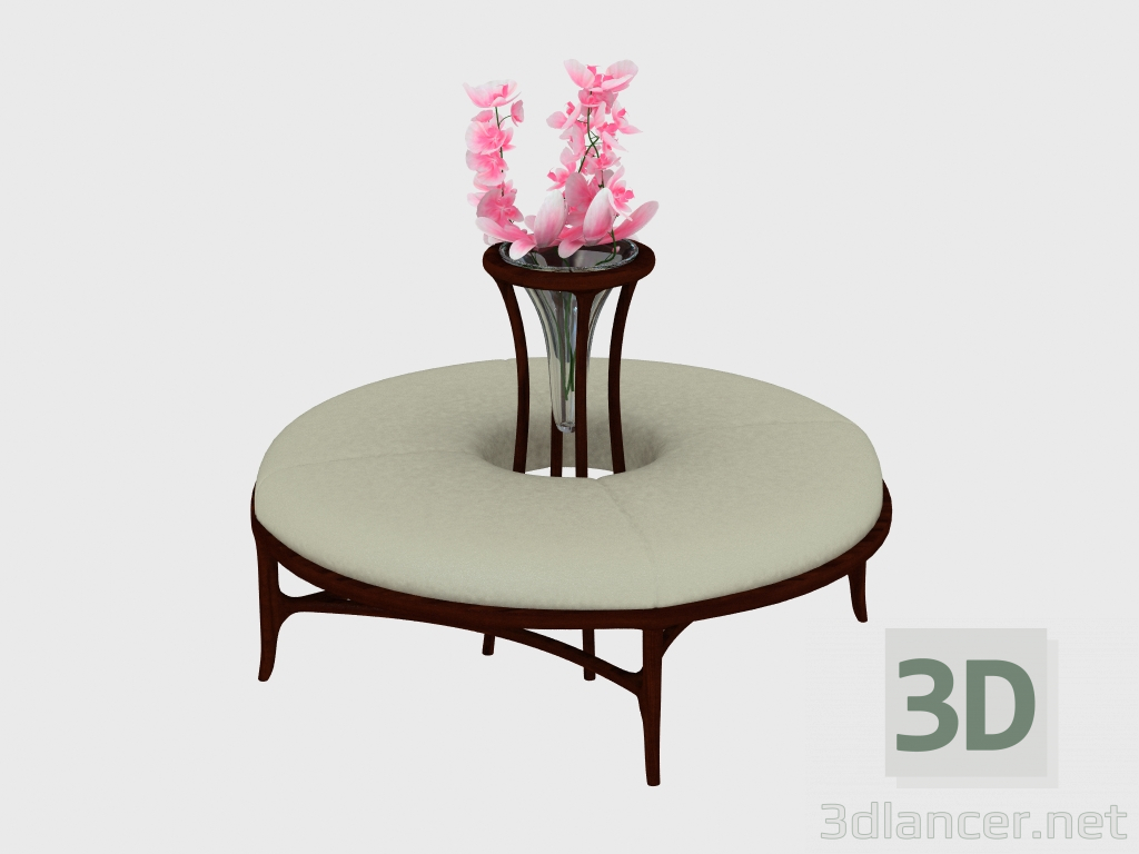 modello 3D Puf rotonda con uno stand per i fiori (art. 3708 JSL) - anteprima