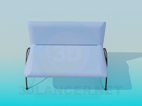modello 3D Panca imbottita 2 posti - anteprima