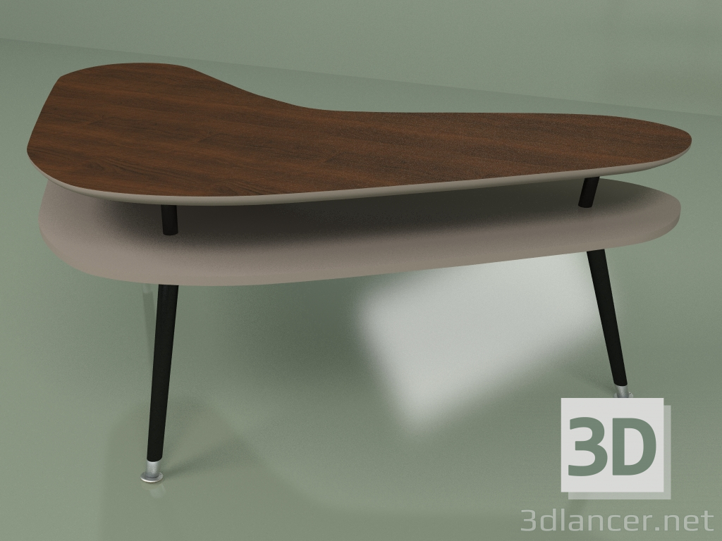 modèle 3D Table basse Boomerang (café) - preview