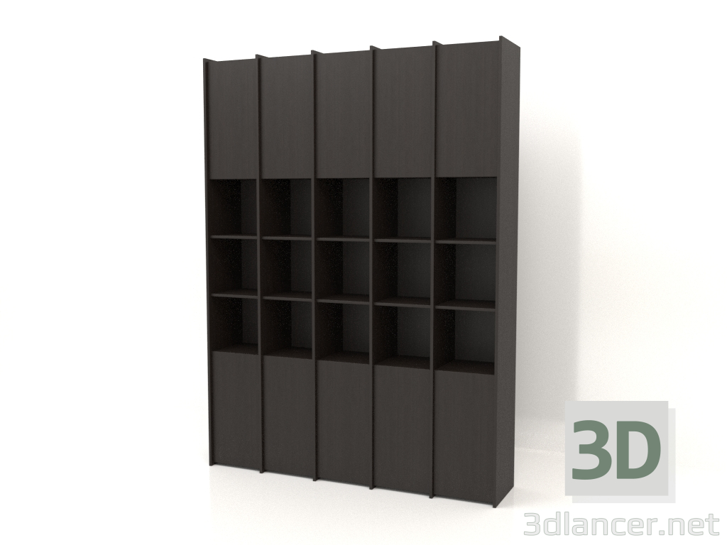 modello 3D Scaffalatura modulare ST 07 (1908х409х2600, legno marrone scuro) - anteprima