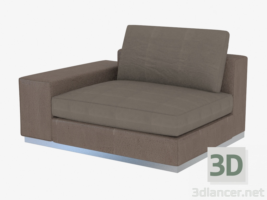 3d model Side element of the sofa Miami - preview
