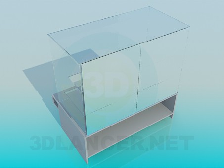3d модель Стеклянная витрина ДСП – превью