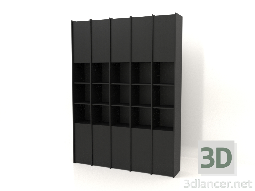 modello 3D Scaffalatura modulare ST 07 (1908х409х2600, legno nero) - anteprima