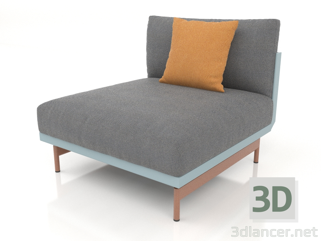 3D Modell Sofamodul, Abschnitt 3 (Blaugrau) - Vorschau