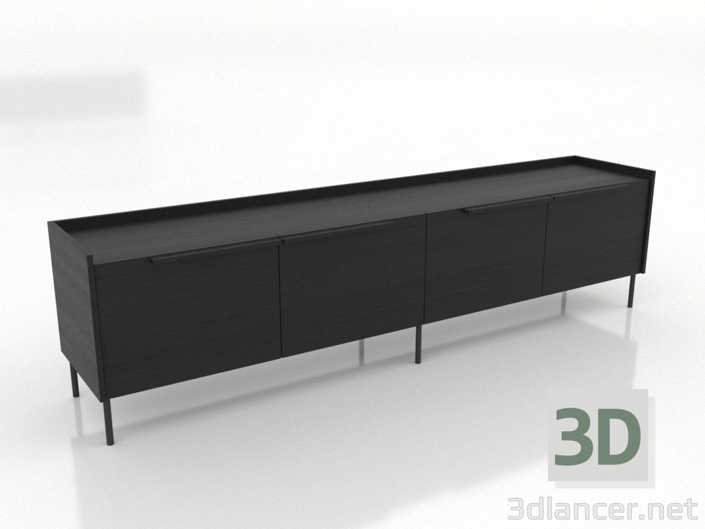 modello 3D Mobile TV 1 GRANDE 2200 mm (nero RAL 9005) - anteprima modello 3D Mobile TV 1 GRANDE 2200 mm (nero RAL 9005) - anteprima