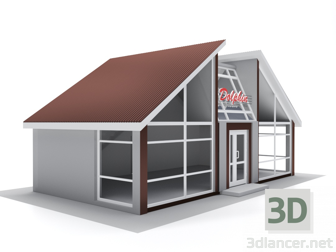 3D mini market 4 modeli satın - render