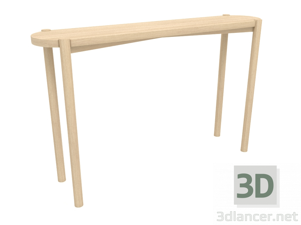 3D Modell Konsolentisch (gerades Ende) (1200x280x754, Holz weiß) - Vorschau