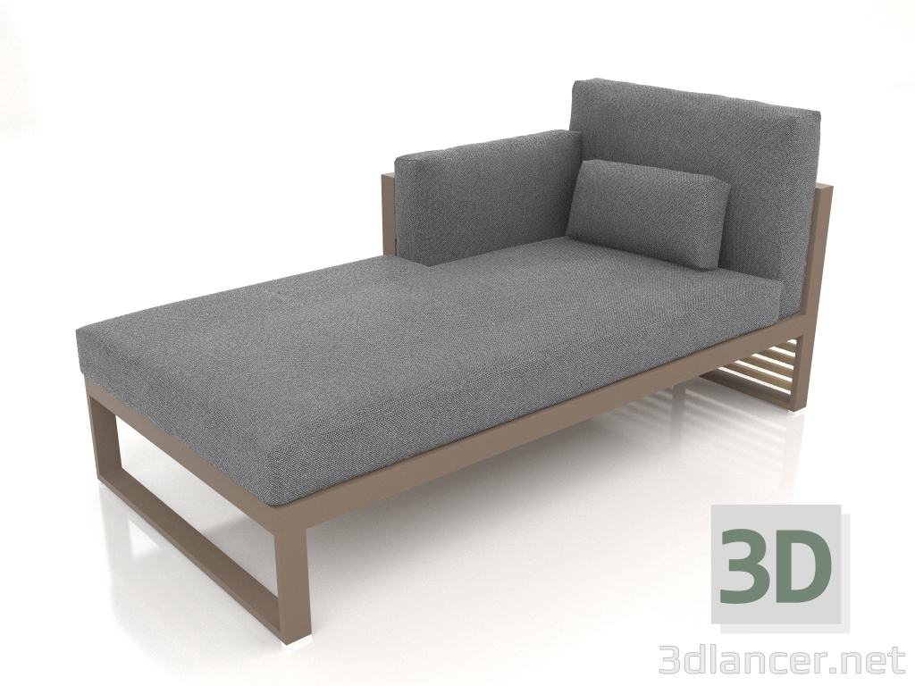 3D Modell Modulares Sofa, Abschnitt 2 links, hohe Rückenlehne (Bronze) - Vorschau