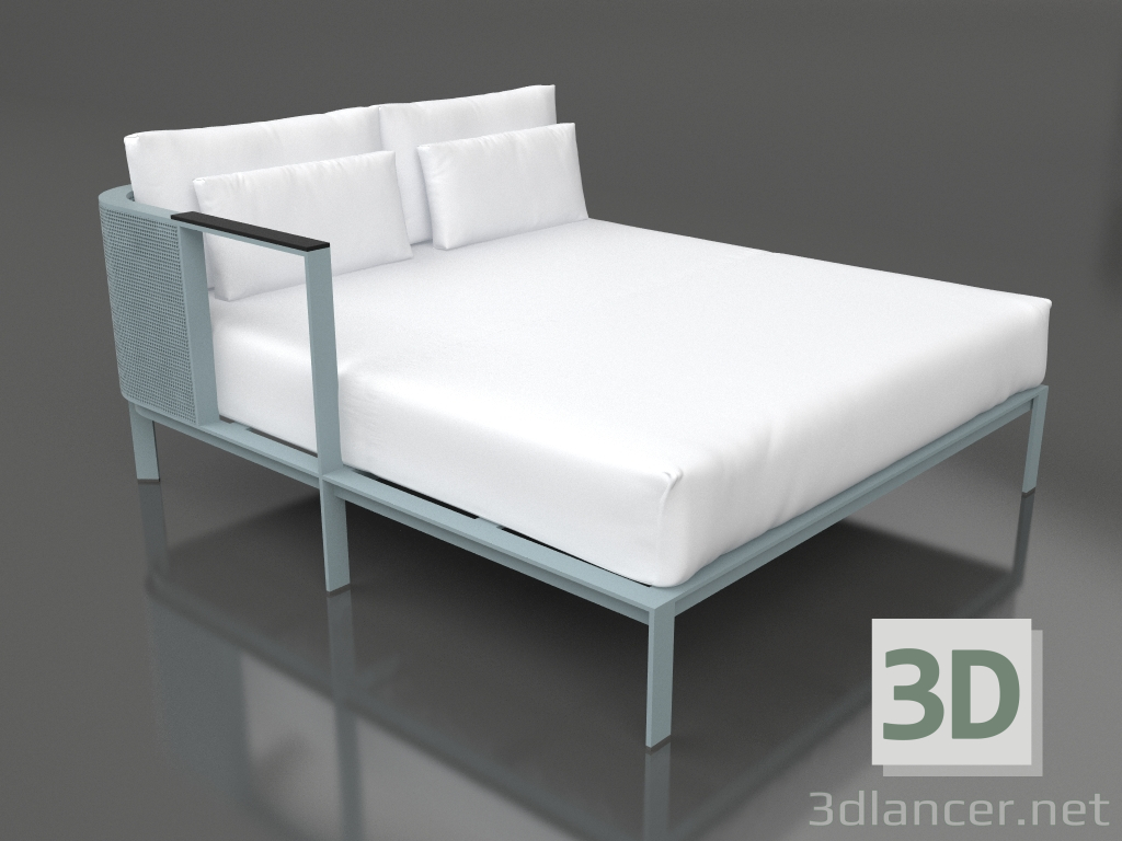 modèle 3D Module canapé XL, section 2 droite (Bleu gris) - preview