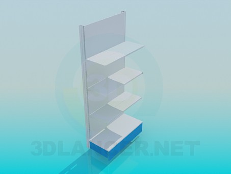 modello 3D Metallo rack parete - anteprima