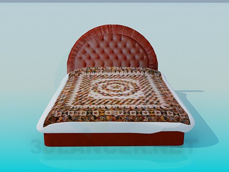 3d model Cama con la cabeza suave de la cama - vista previa