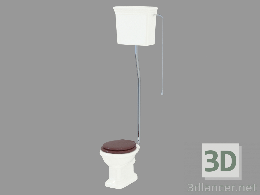 3D modeli yüksek Etoile ile Tuvalet sarnıç - önizleme