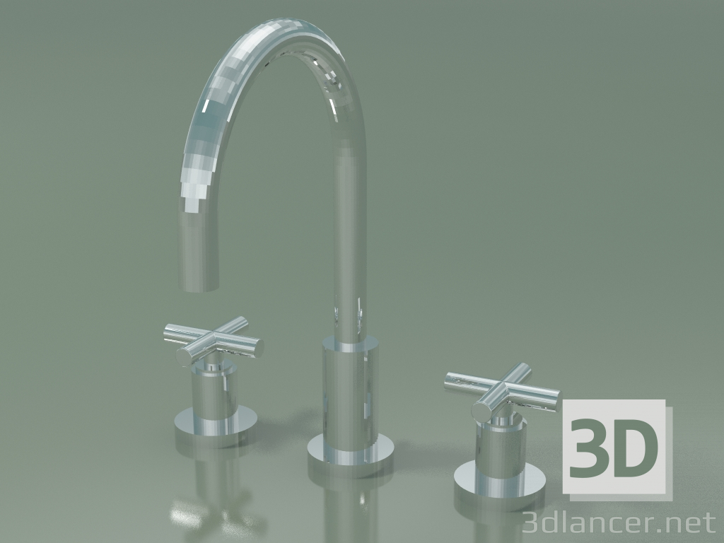 3d model Mixer with two handles and three mounting holes (20 713 892-000010) - preview