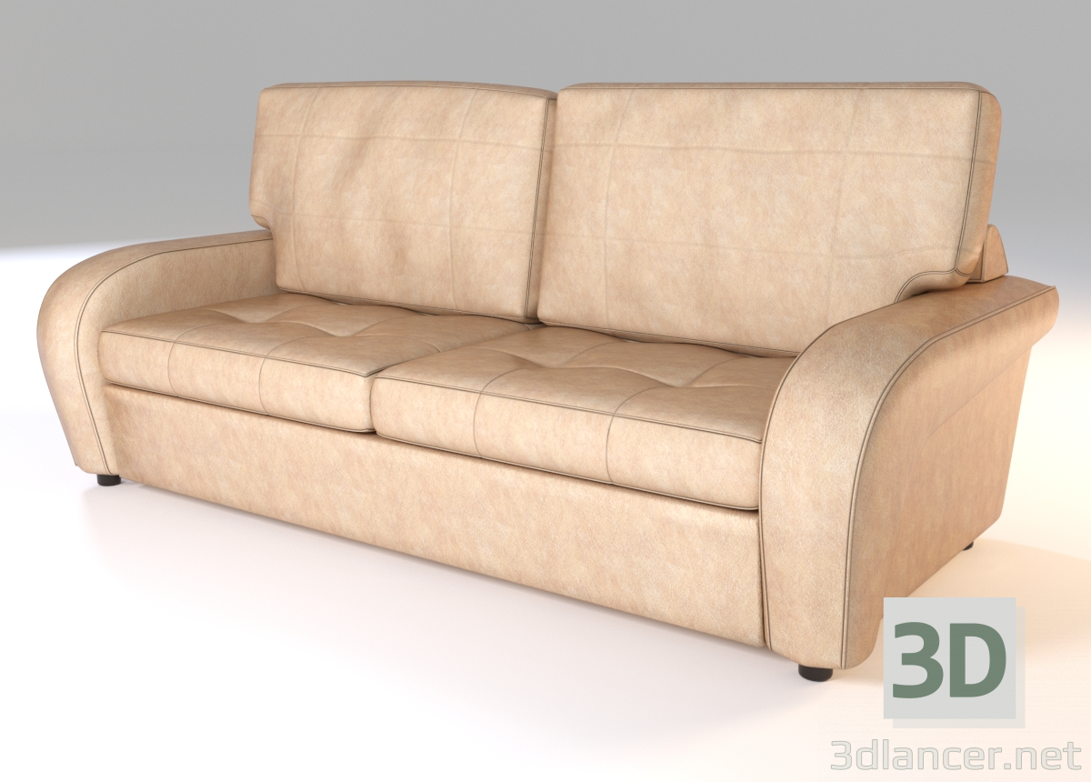 Sofá de cuero 3D modelo Compro - render