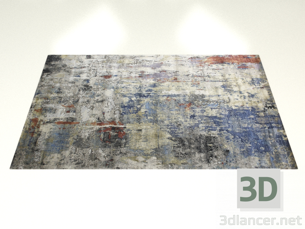 3D Modell Geknüpfter Teppich, Regenbogen-Design - Vorschau