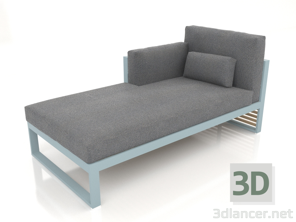 3D Modell Modulares Sofa, Teil 2 links, hohe Rückenlehne (Blaugrau) - Vorschau