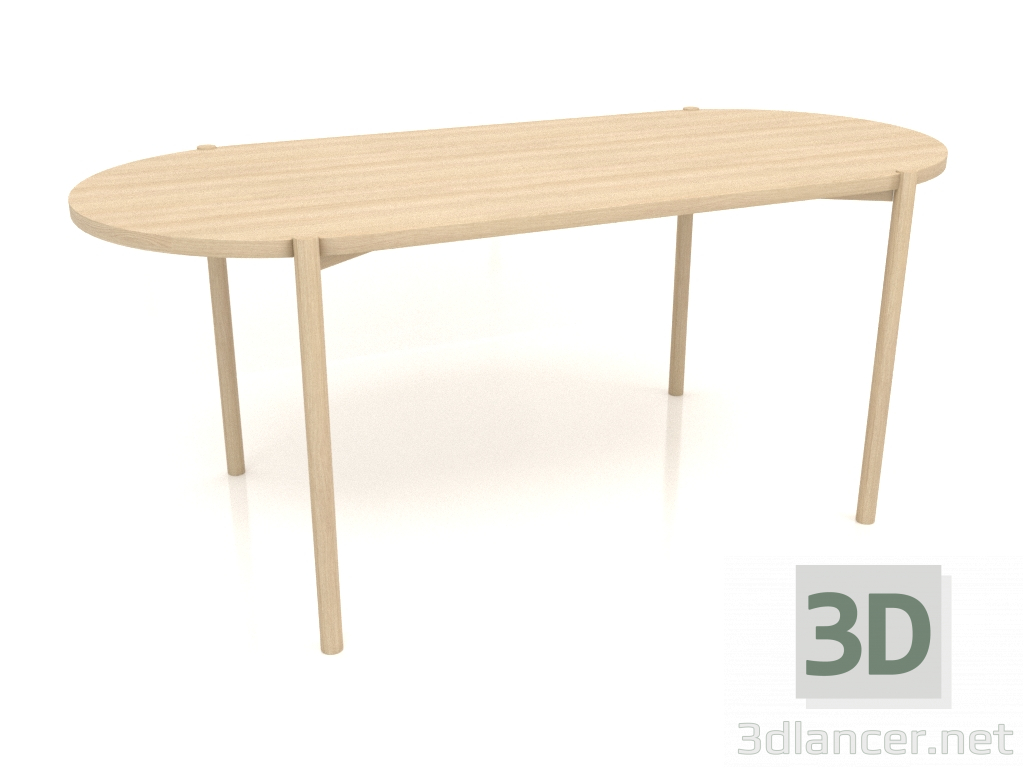3D Modell Esstisch DT 08 (gerades Ende) (1800x819x754, Holz weiß) - Vorschau