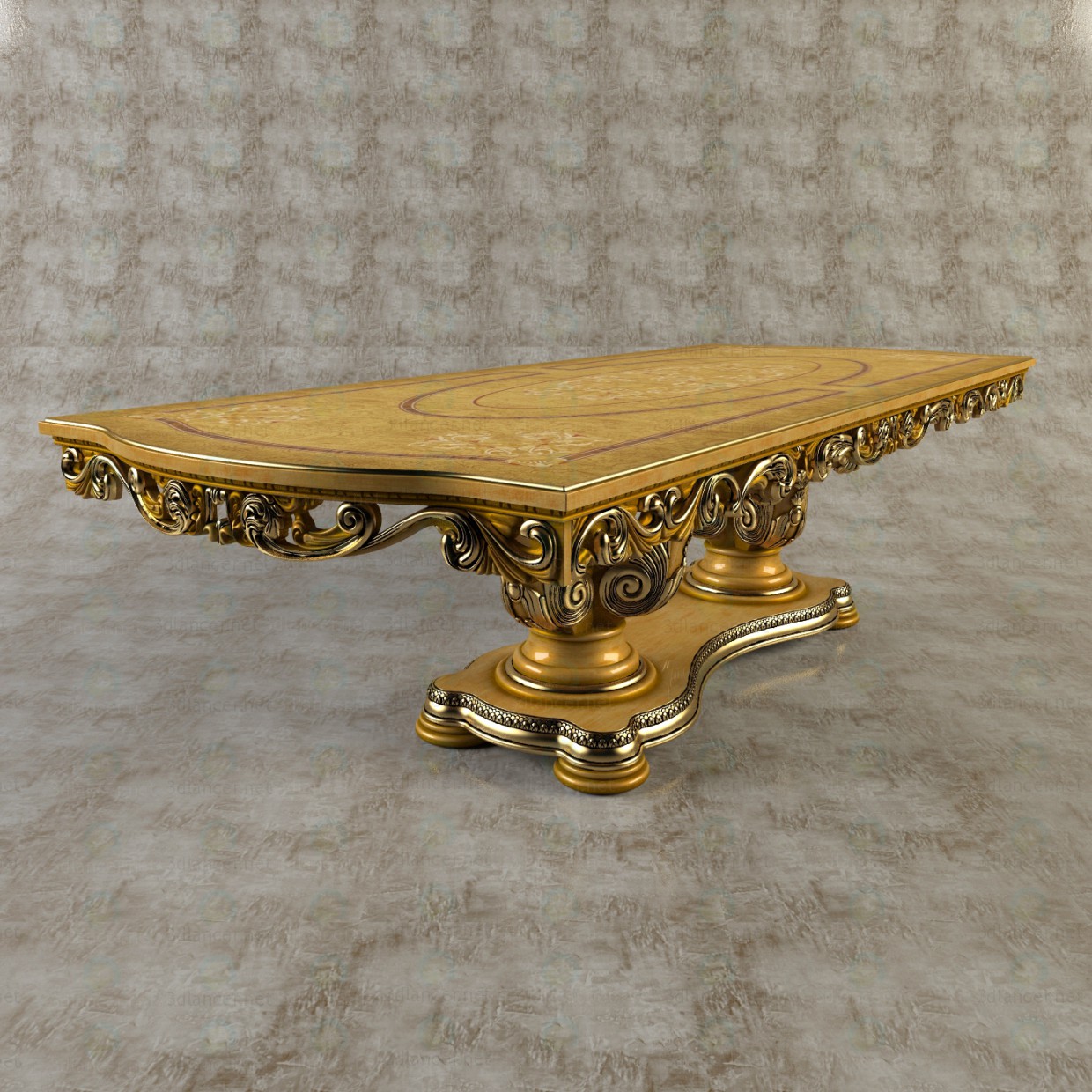 3d Dining table model buy - render