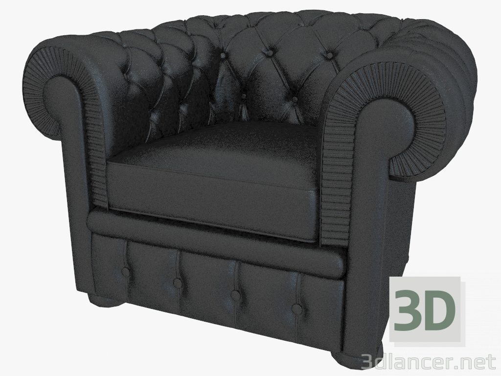 3D modeli Klasik deri koltuk SL1001 - önizleme