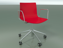 Cadeira 0380 (5 rodas, com braços, LU1, polipropileno PO00104)