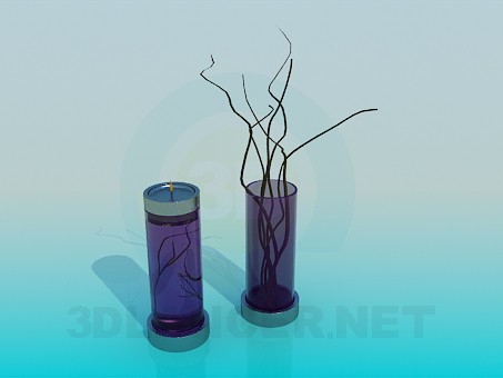 3D modeli Şamdan vazo seti - önizleme