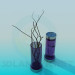 3D modeli Şamdan vazo seti - önizleme
