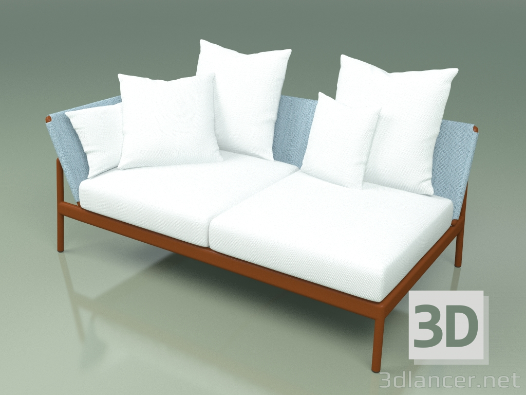 Modelo 3d Módulo de sofá à direita 004 (Metal Rust, Batyline Sky) - preview