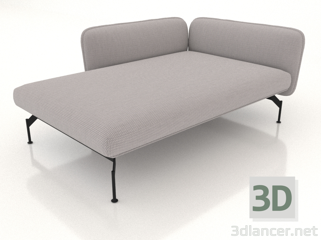 3d model Chaise longue 125 with armrest 85 on the left (001) - preview