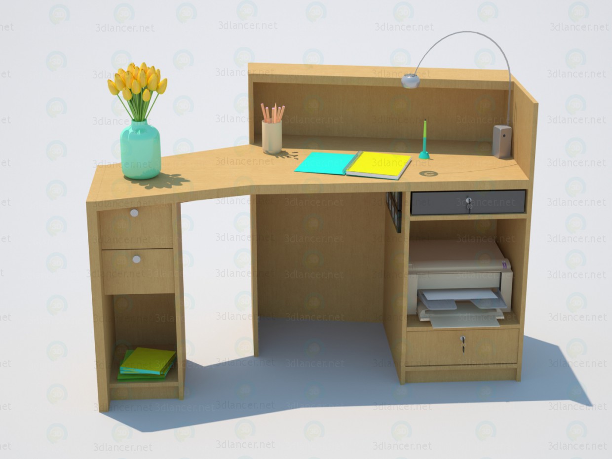 3d model Office desk - preview