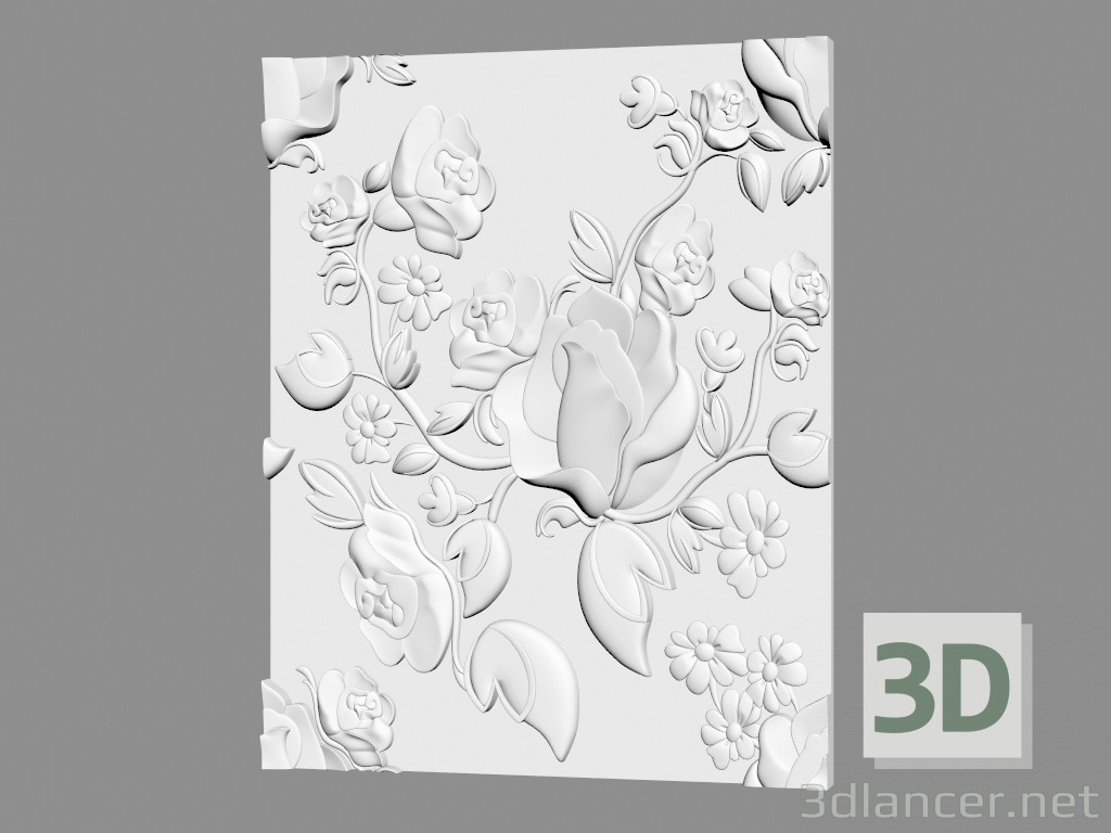 modello 3D Pannello murale in gesso (art. 106) - anteprima