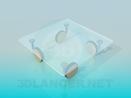 3d model Coffee table with big wheels - preview