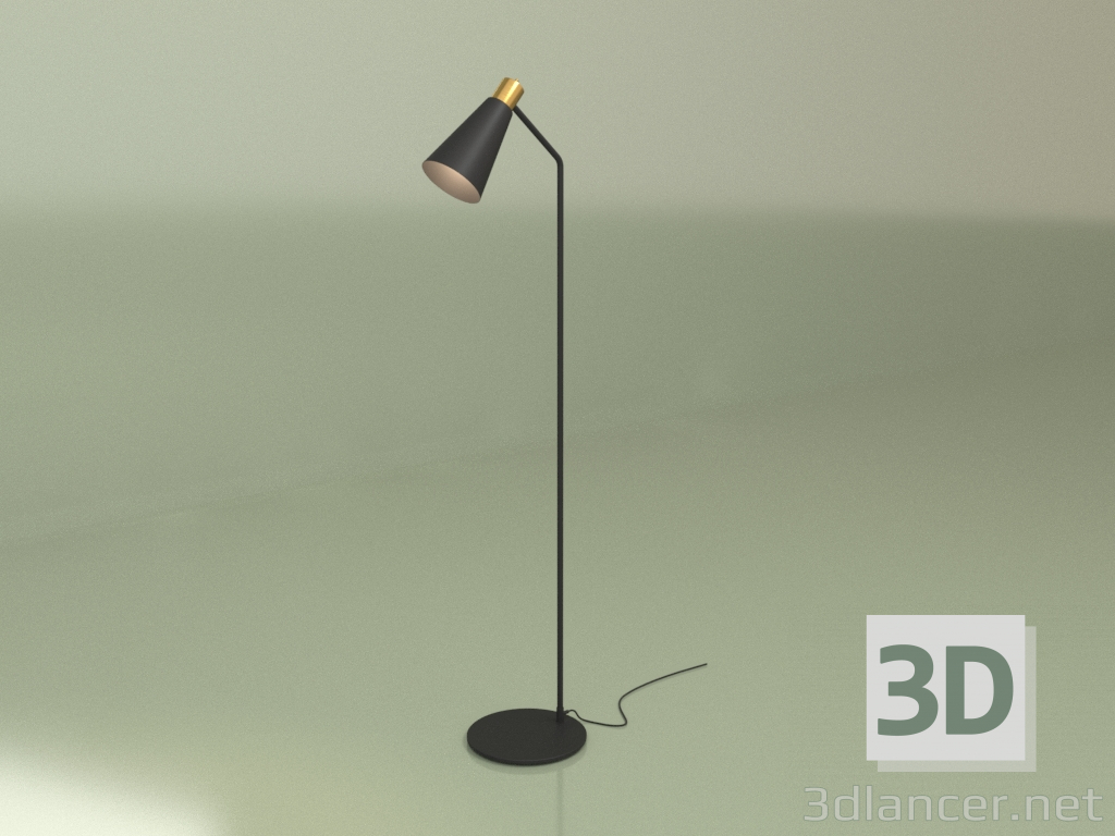 3d model Lámpara de pie OA (latón negro) - vista previa