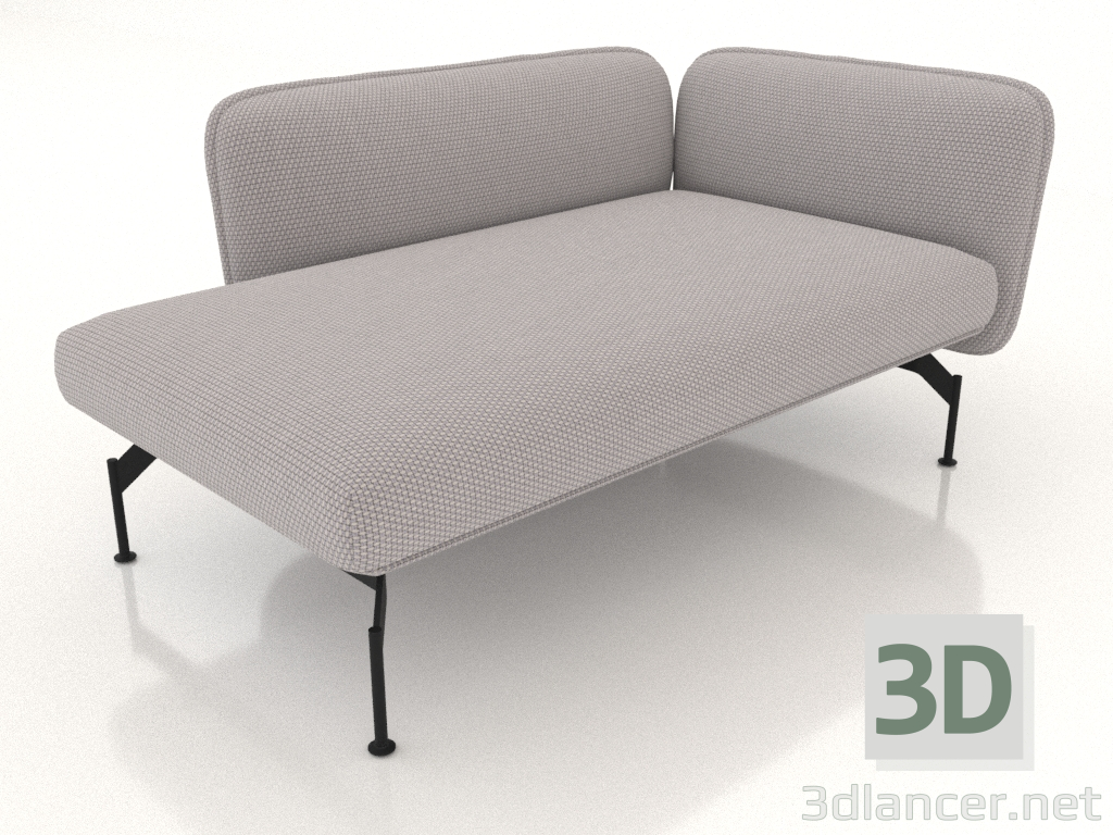 3D modeli Sol kol dayanağı 110 ile uzanma koltuğu 125 - önizleme