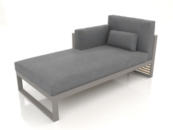 Modular sofa, section 2 left, high back (Quartz gray)