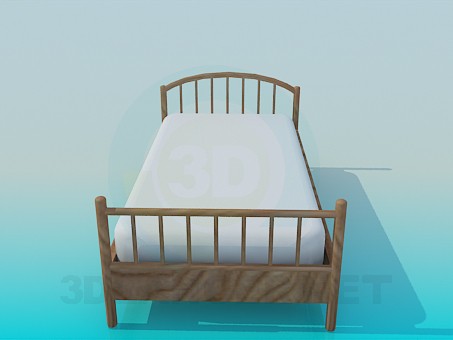 modello 3D Letto in legno per un bambino - anteprima
