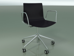 Stuhl 0380 (5 Räder, mit Armlehnen, LU1, Polypropylen PO00109)