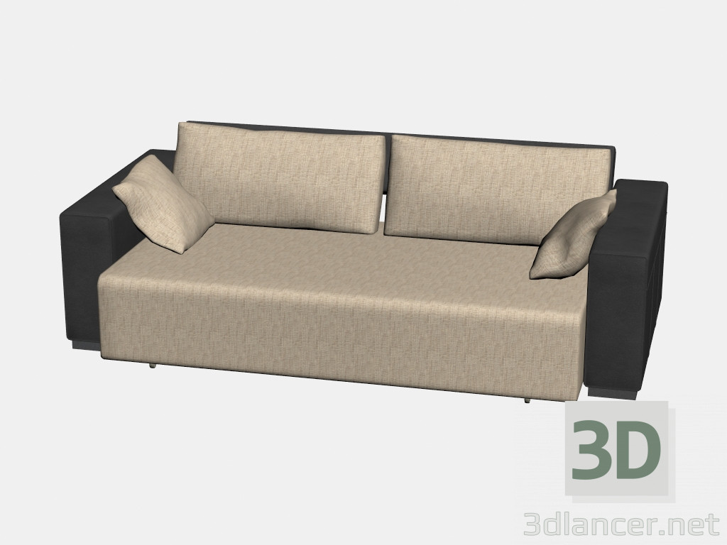 modello 3D Divano letto Venere (cuscini, 247h130) - anteprima