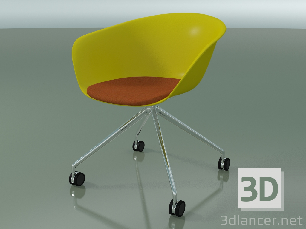 modèle 3D Chaise 4227 (4 roulettes, avec coussin d'assise, PP0002) - preview