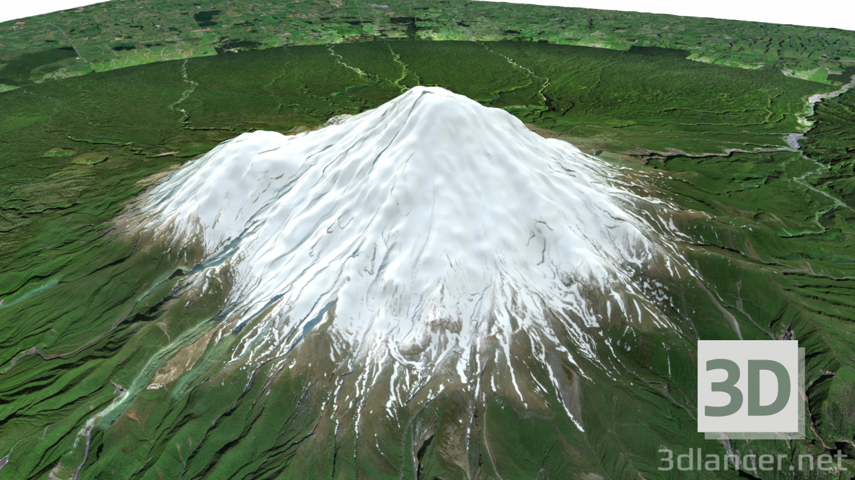 Mount Taranaki / Mount Egmont 3D-Modell / 3D-Modell des Mount Taranaki, Neuseeland 3D-Modell kaufen - Rendern