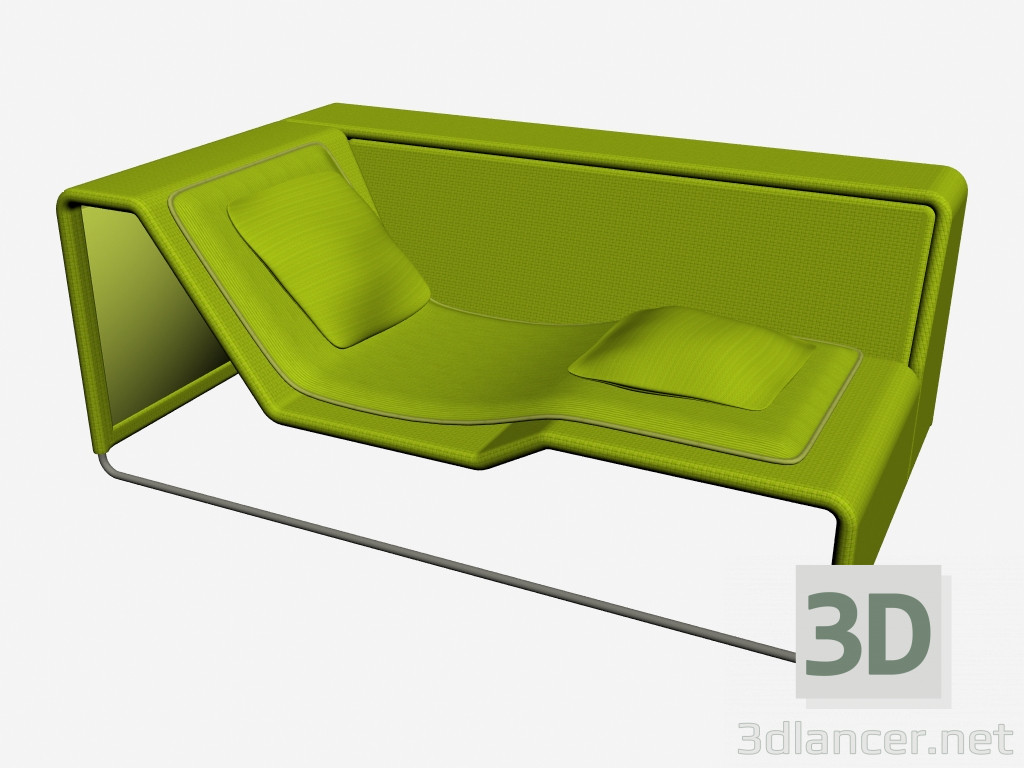 modello 3D Isola modulare divano Ch sx - anteprima