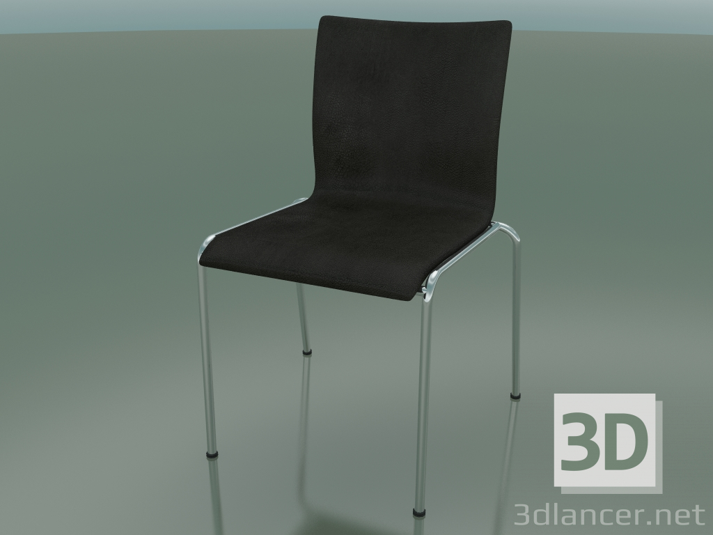 3D Modell Stuhl mit vier Beinen und extra Breite, mit Lederpolsterung (121) - Vorschau