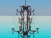 High chandelier with candelabrums