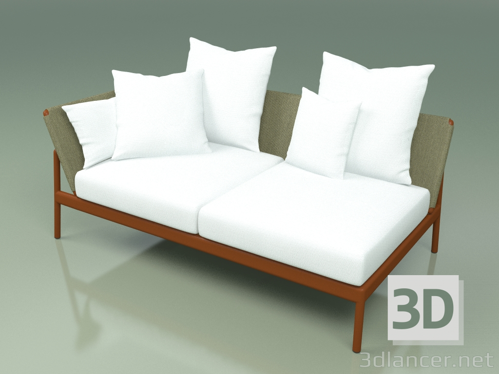 modello 3D Modulo divano destro 004 (Metal Rust, Batyline Olive) - anteprima