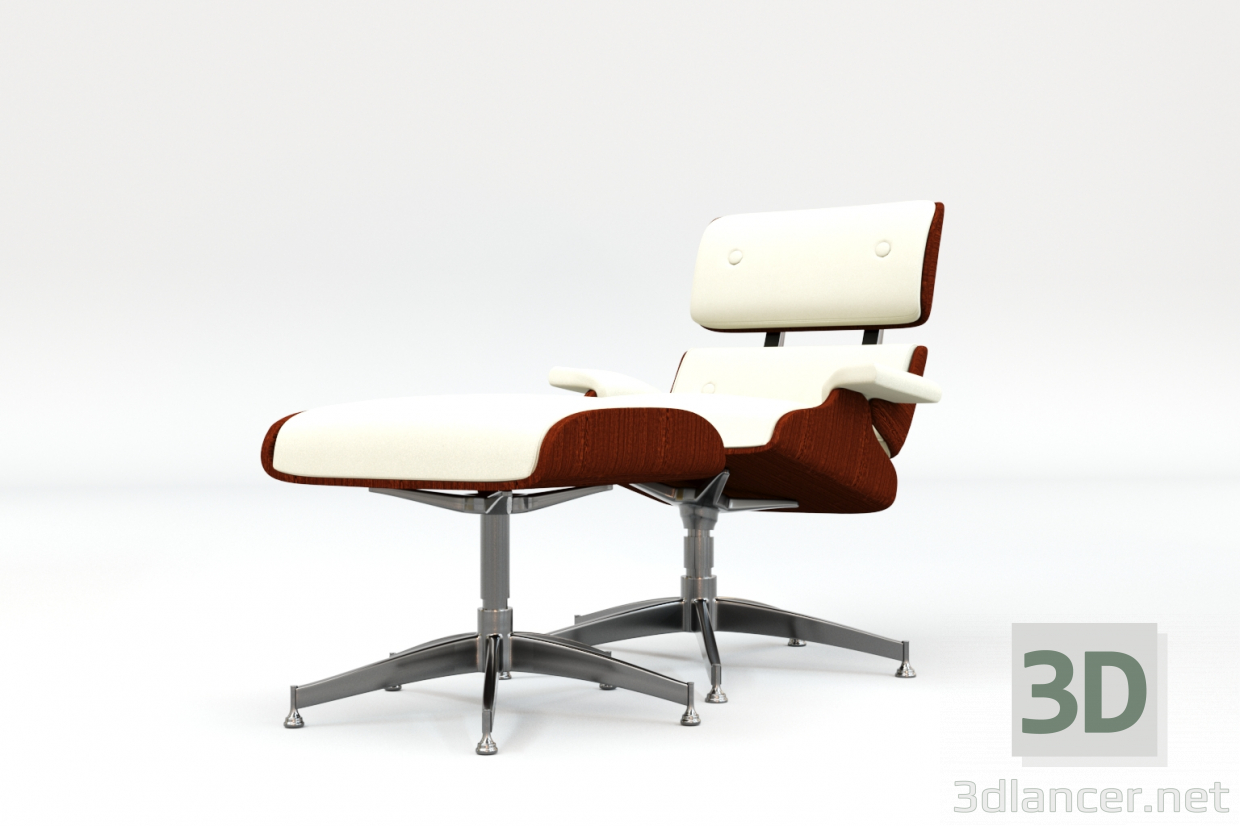 Sillón y otomana Eames 3D modelo Compro - render